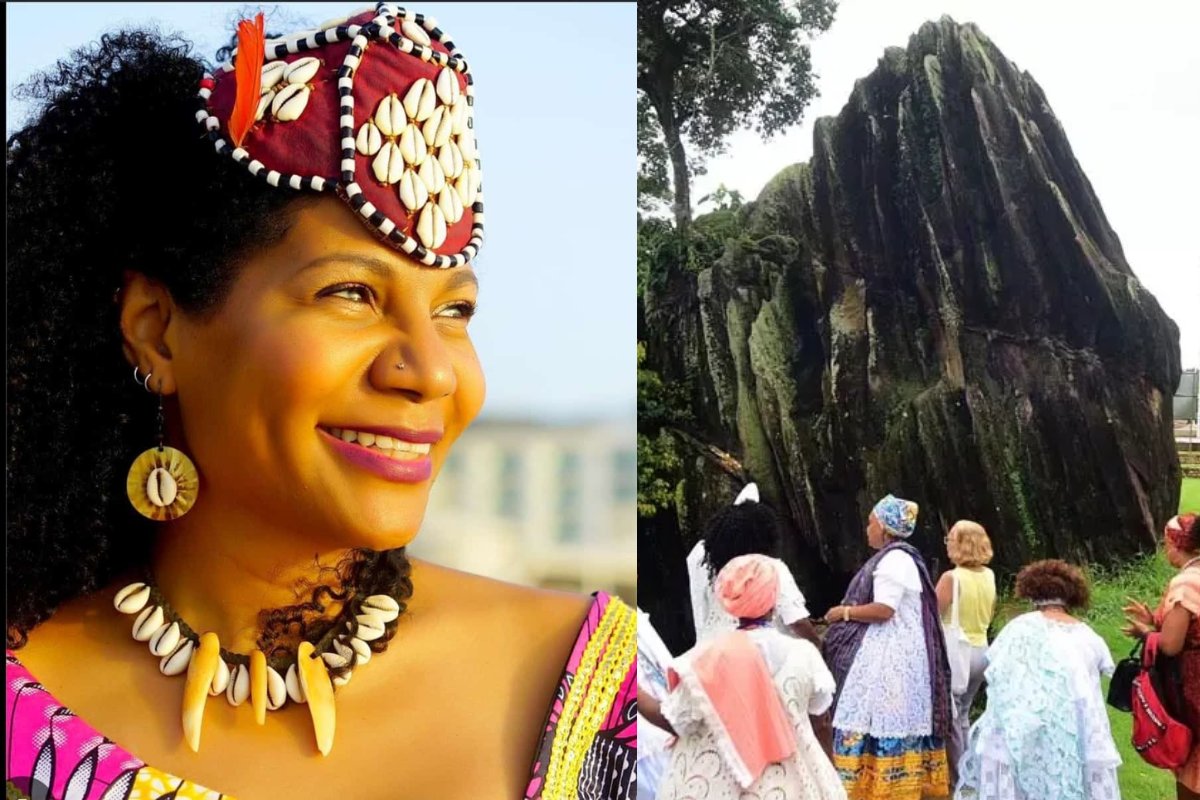 Rainha da República Democrática do Congo desembarca em Salvador e faz visita histórica à Pedra de Xangô, monumento sagrado na Bahia