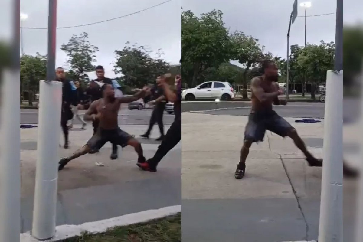 Vídeo:Nego do Borel é levado para delegacia após trocar socos com homem na rua