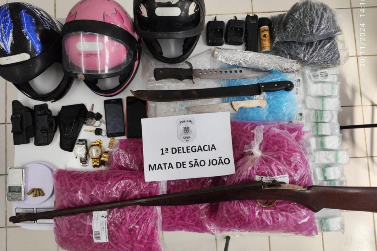 Polícia apreende espingarda, moto e carne roubadas na Região Metropolitana de Salvador