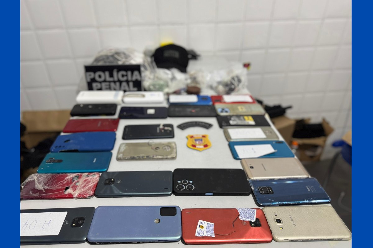 Vídeo: celulares, drogas e carregadores são apreendidos em presídio na Bahia