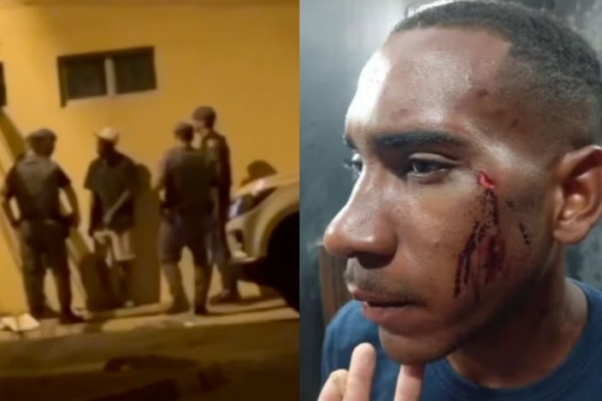 Faxineiro é espancado por PMs na calçada, no interior de SP; agentes são afastados