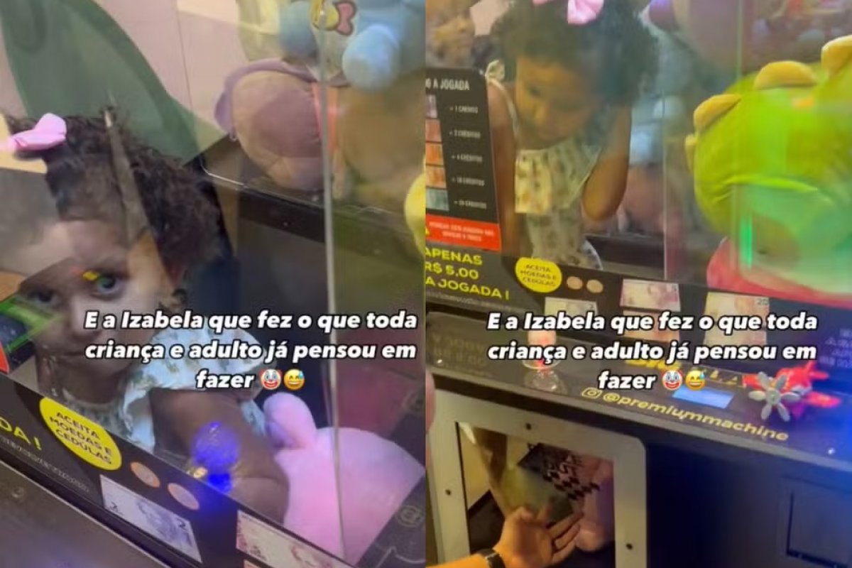 Vídeo: criança de 3 anos fica presa em máquina de ursos de pelúcias ao tentar pegar brinquedo em SC