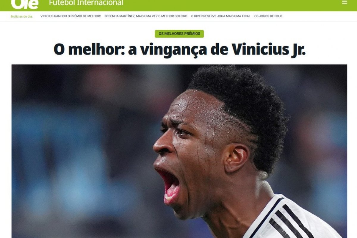 "A vingança de Vini Jr.": jornais internacionais reproduzem The Best