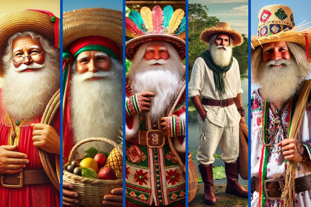 Inteligência artificial mostra como seria o Papai Noel em versões brasileiras