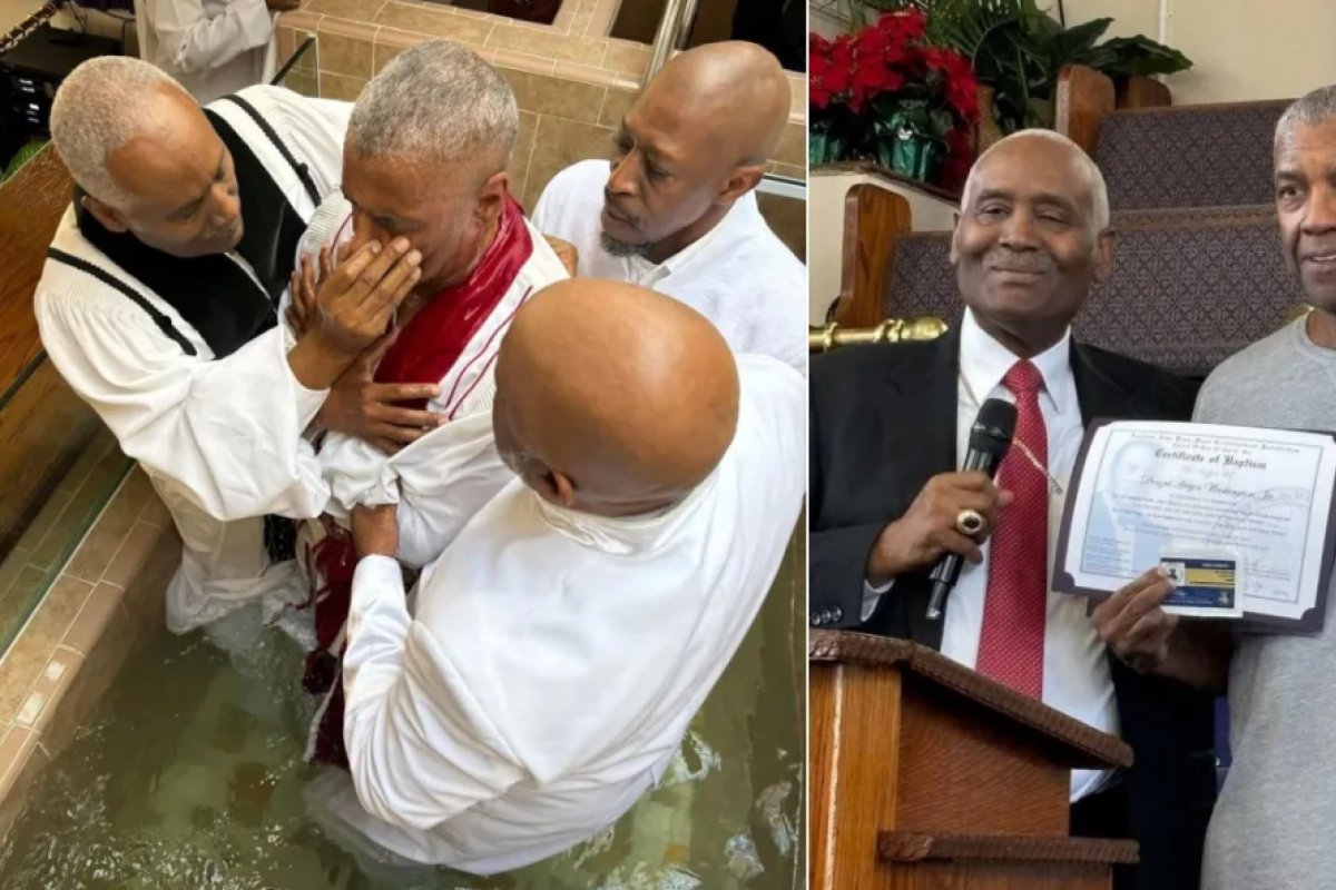 Ator Denzel Washington é batizado nos EUA e ganha licença de pastor em igreja