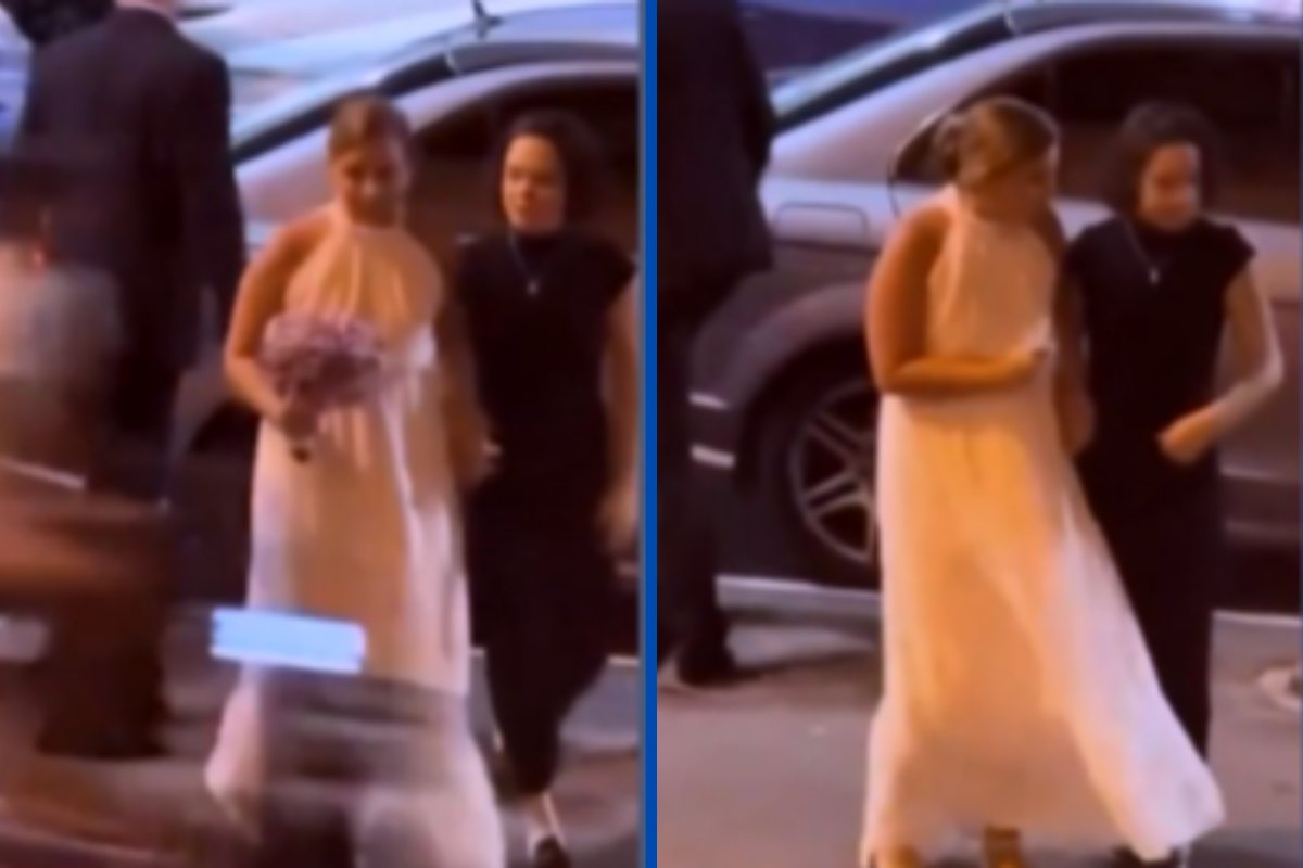 Vídeo: ciclista leva buquê de noiva em frente a igreja no Rio de Janeiro