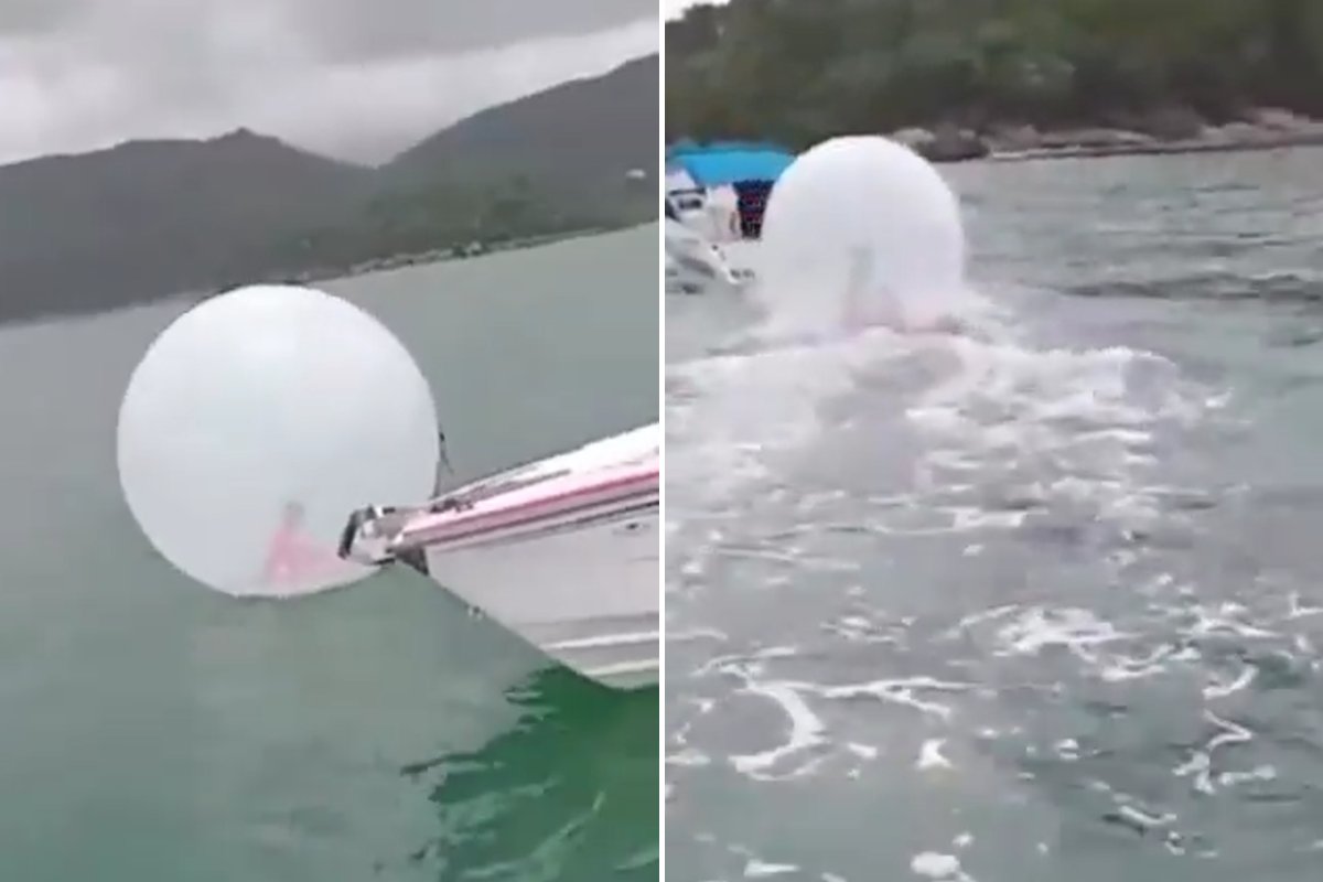 Vídeo: criança é resgatada após ficar à deriva dentro de bolha inflável no mar em SP