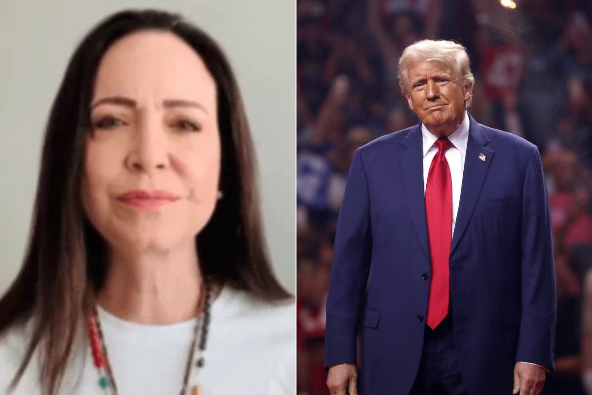 María Corina Machado, líder da oposição na Venezuela, agradece Trump por 'apoio inabalável'
