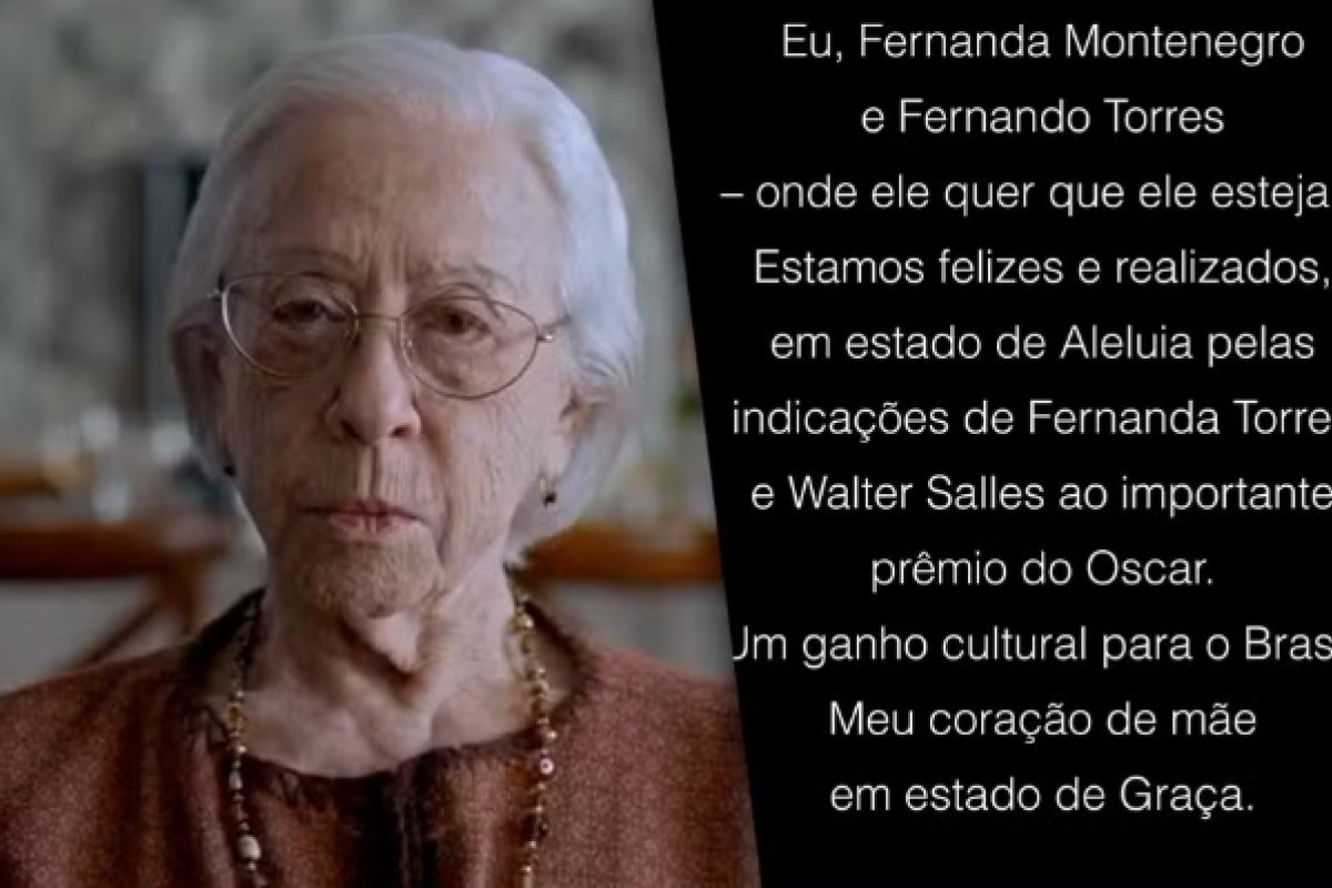 Fernanda Montenegro celebra filha no Oscar nas redes sociais