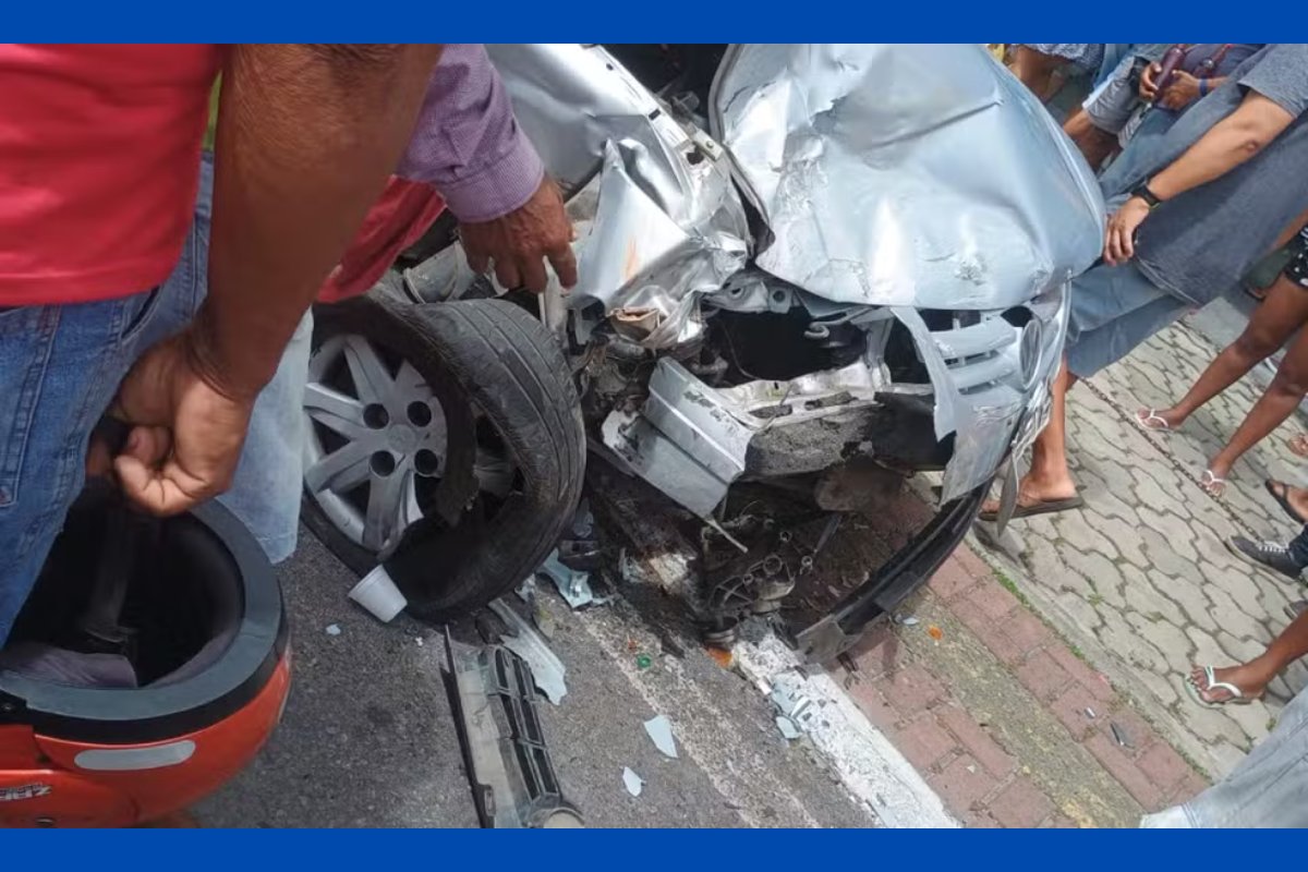 Vídeo: motorista embriagado foge de blitz, atinge motocicleta e deixa dois feridos em Feira de Santana