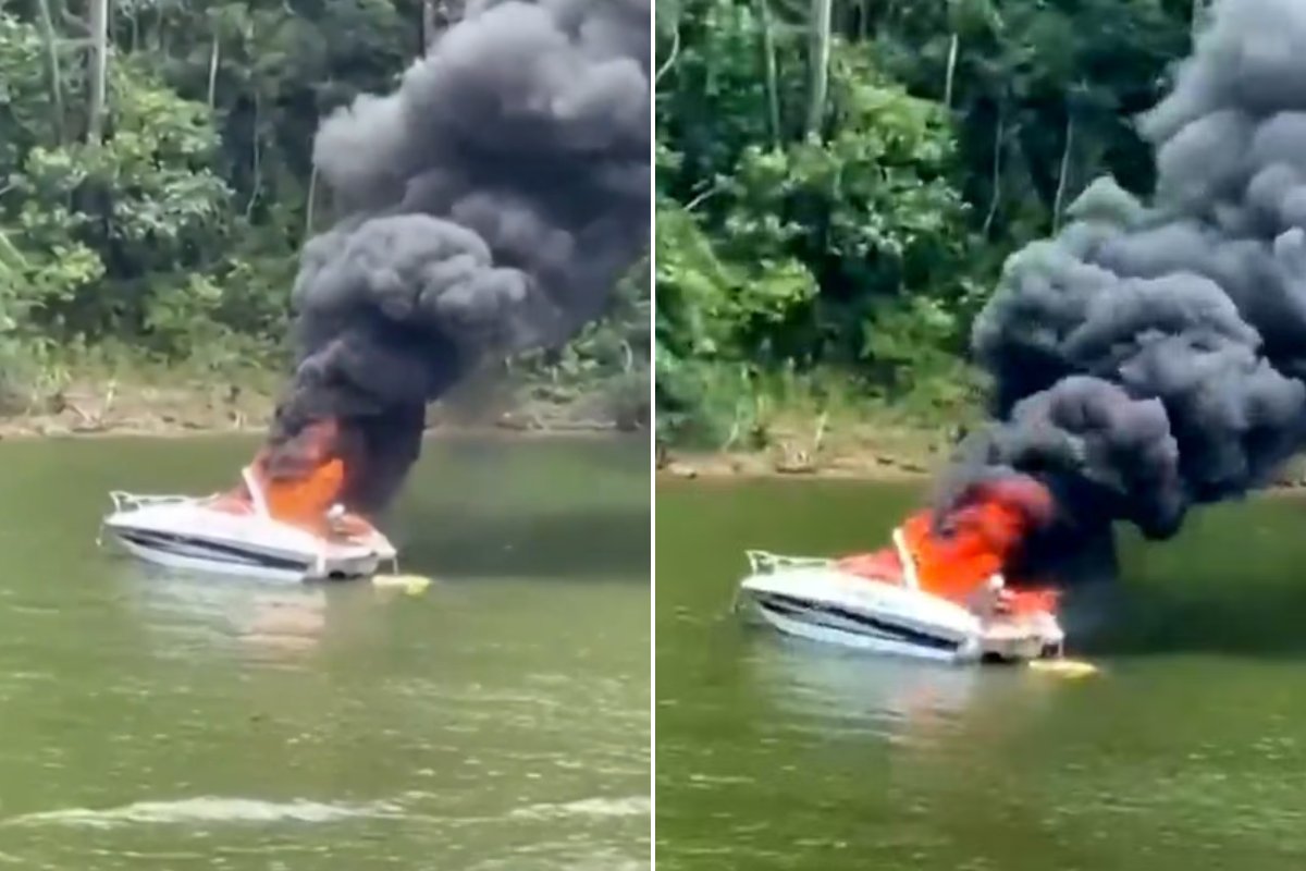 Vídeo: lancha explode e deixa seis feridos no interior de SP; homem teve 60% do corpo queimado