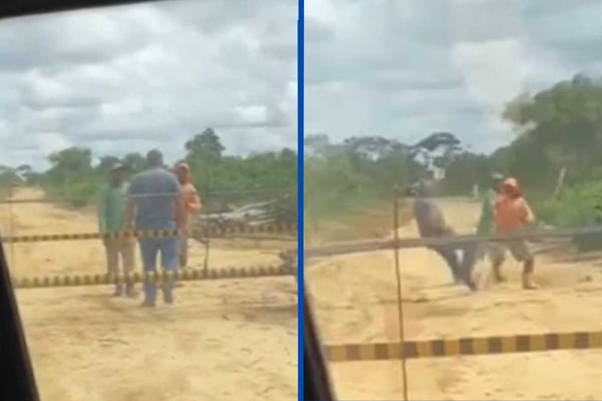 Vídeo: policial civil é atingido por golpes de facão durante discussão dois homens no interior da Bahia