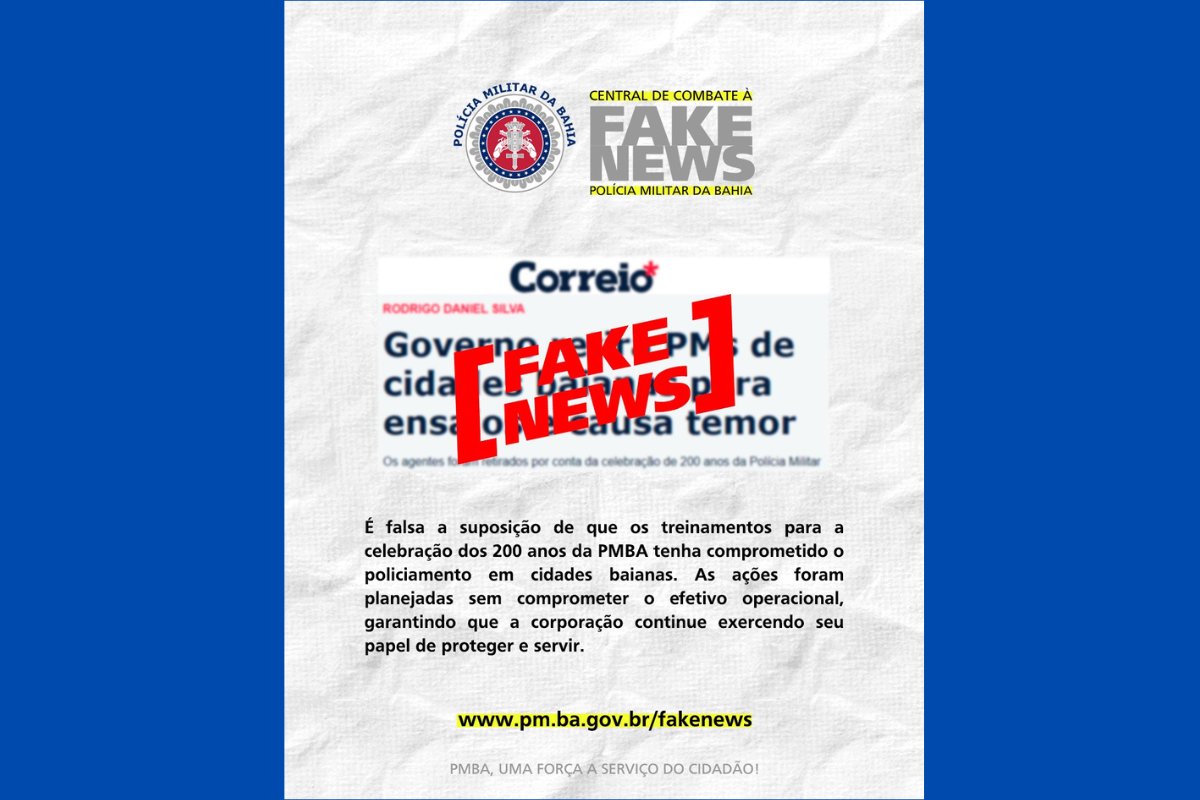 Polícia Militar desmente jornal baiano e diz que policiamento segue sem desfalques no interior da Bahia