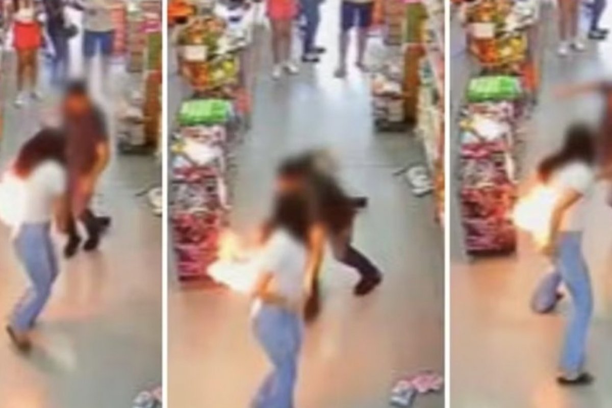 Tragédia: Celular explode e pega fogo no bolso de mulher que fazia compras!