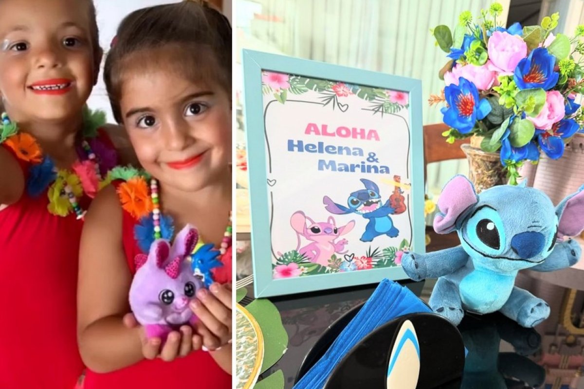 Com o tema Stitch, Ivete Sangalo faz festa de aniversário das filhas!