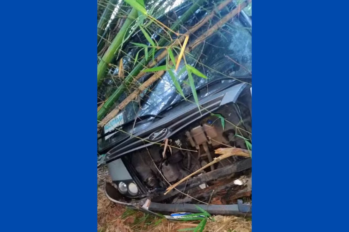 Vinte e uma pessoas ficam feridas após micro-ônibus cair em ribanceira na BA-093