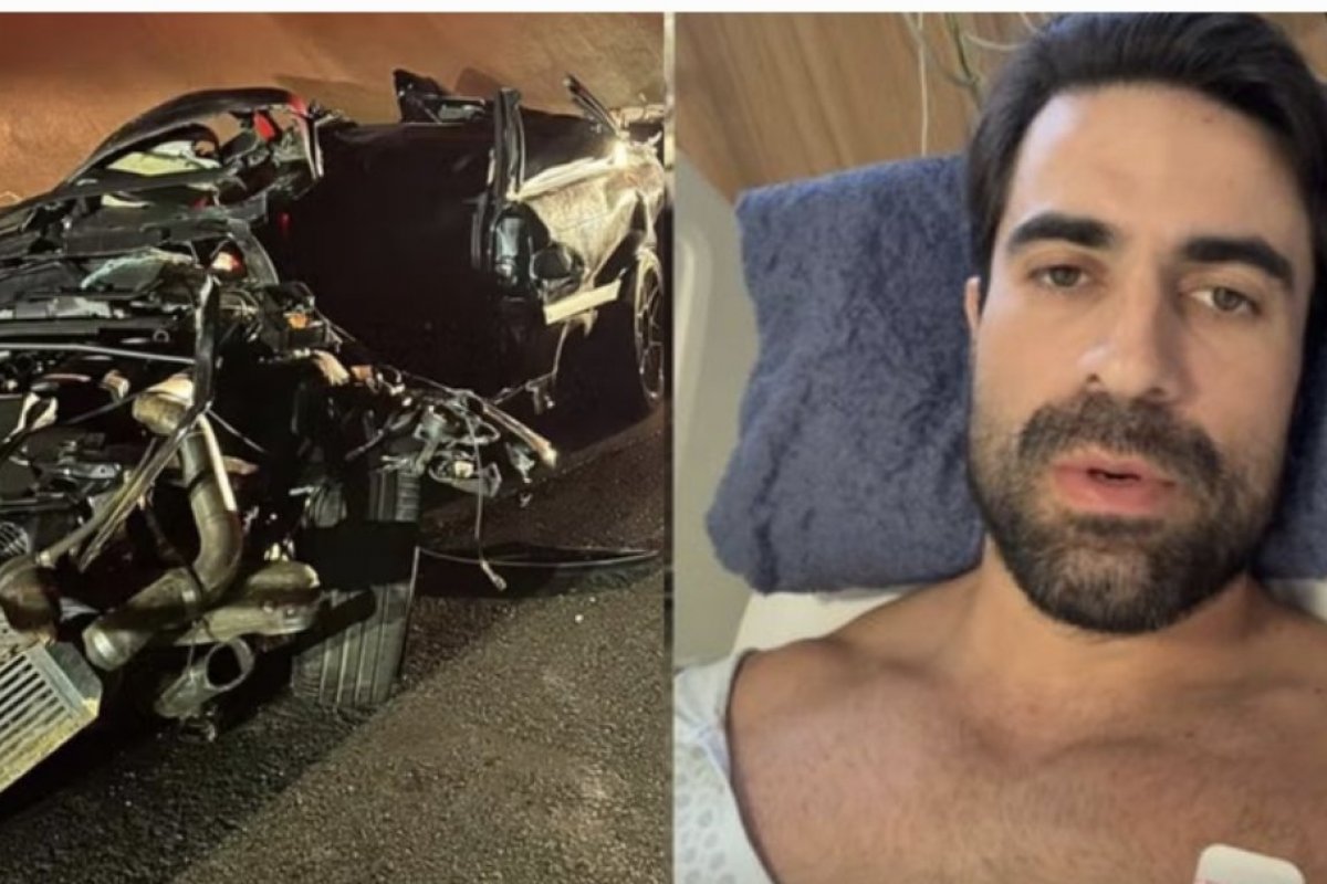 Influenciador que perdeu os pés após capotar BMW em SP chora em alta hospitalar!