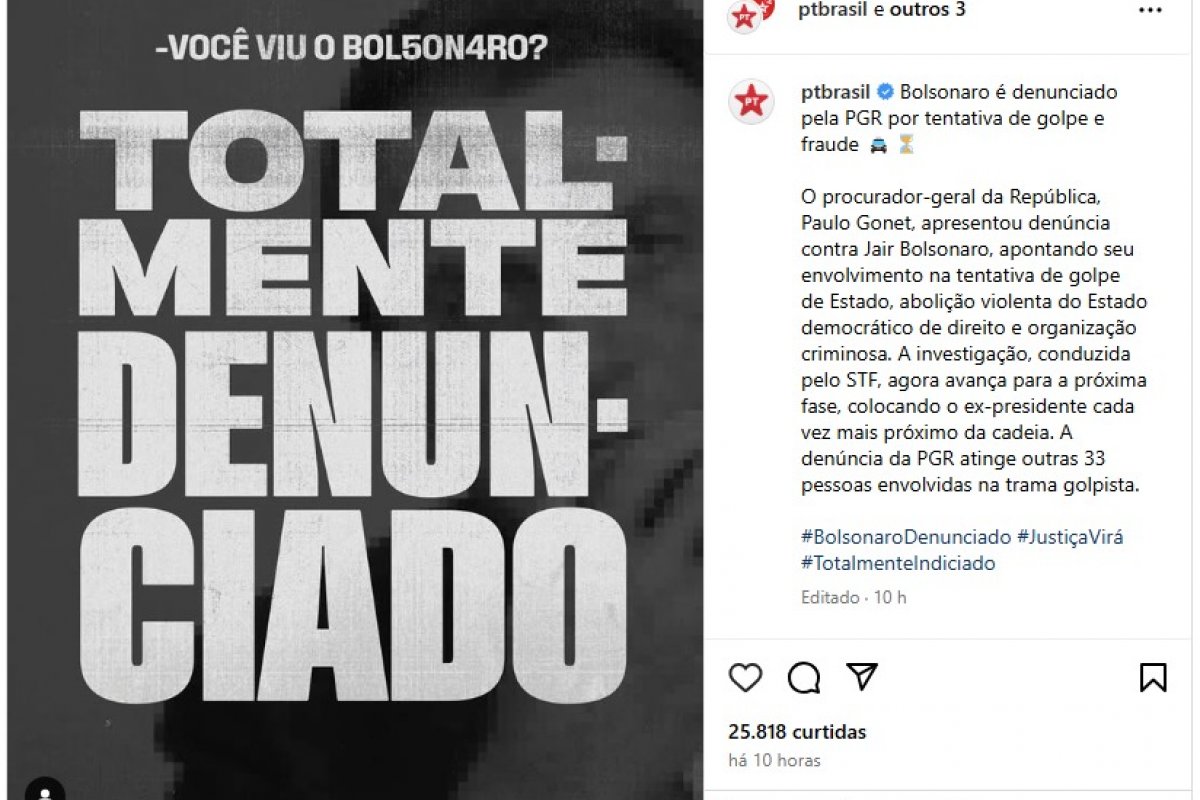 Aliados de Lula e PT fazem piada com denúncia contra Bolsonaro