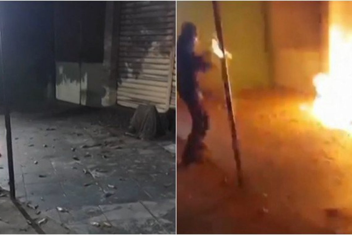 Adolescente é detido após incendiar homem em situação de rua e transmitir crime em aplicativo