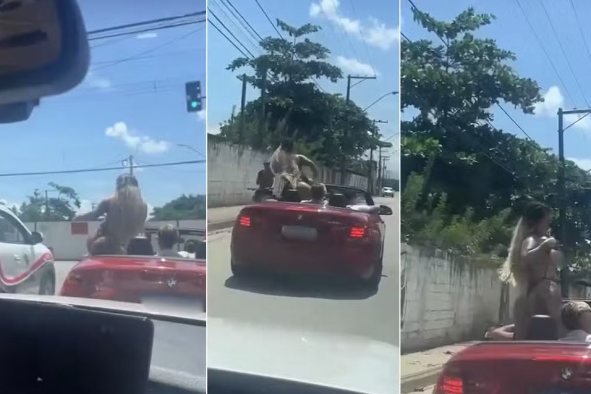 Mulher rebola e mostra seios para viatura da PM no litoral de São Paulo
