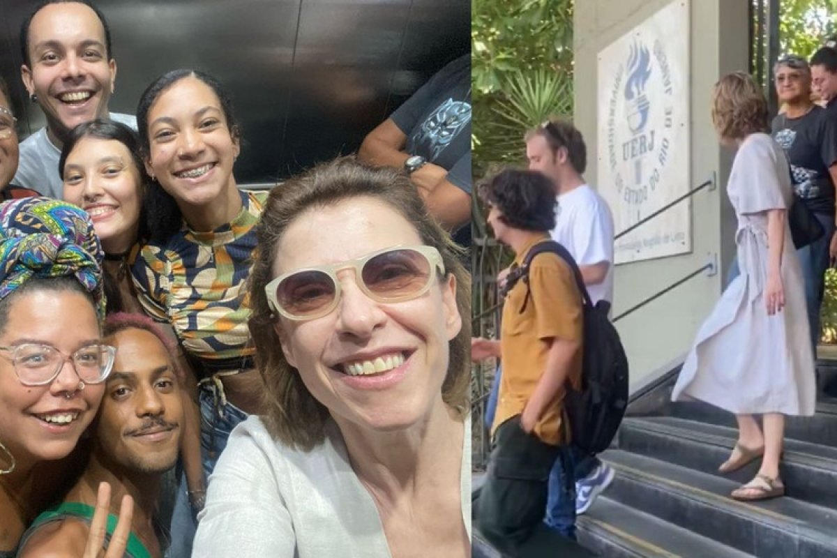 Veja vídeo: Fernanda Torres assiste defesa de mestrado do filho em universidade do Rio de Janeiro!