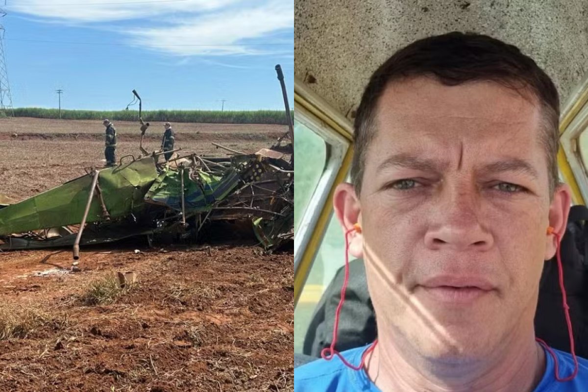 Avião agrícola cai em fazenda no interior de SP