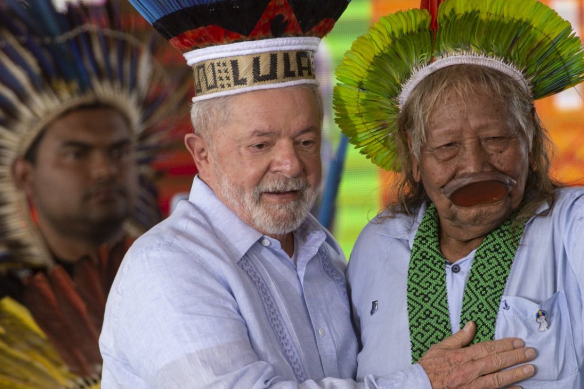 Lula se reúne com o cacique Raoni Metuktire no Xingu nesta sexta-feira (4)