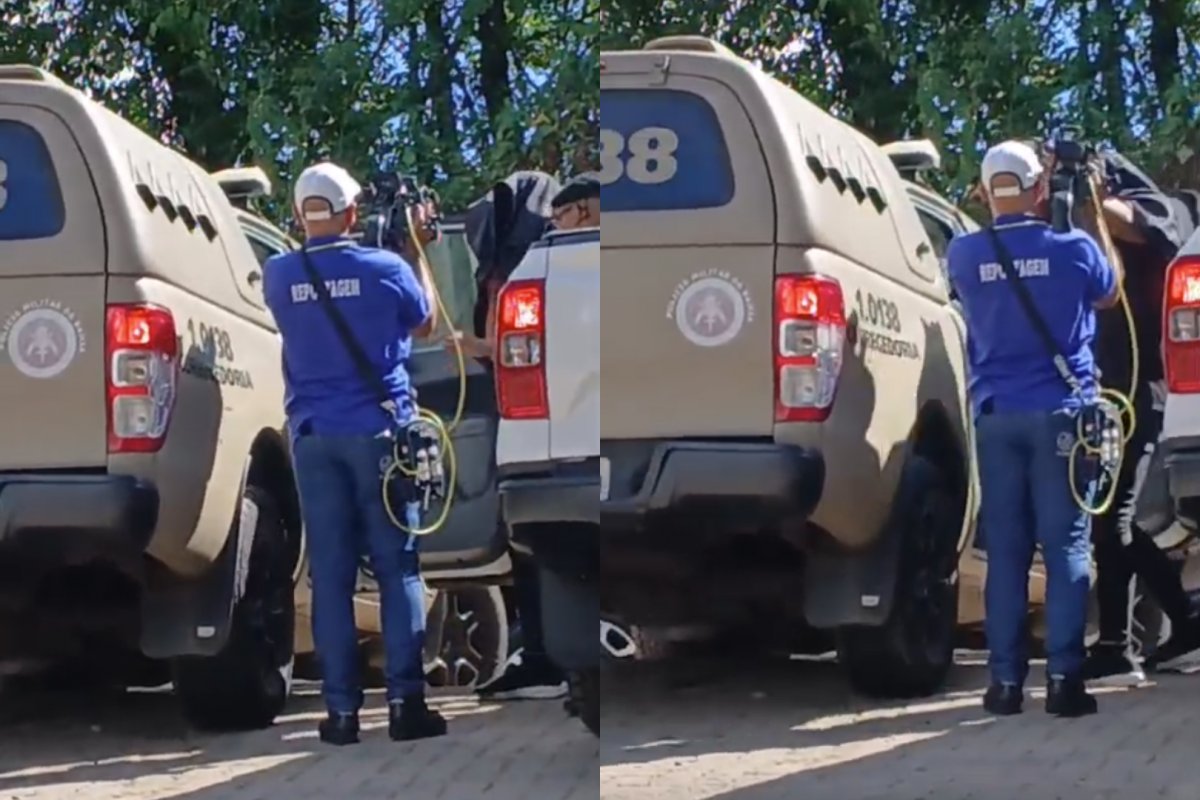 Vídeo: Cinegrafista é agredido por PM preso durante cobertura de operação contra rifas ilegais
