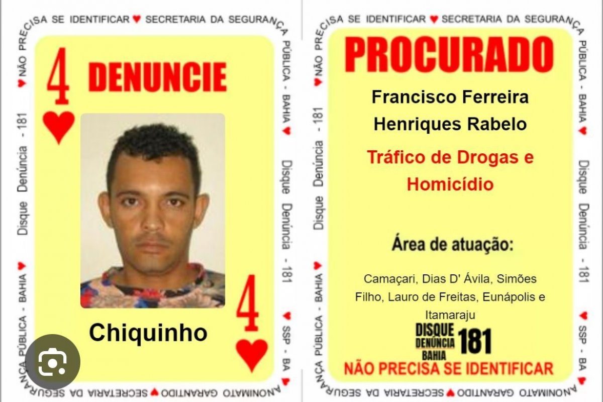 Baralho do Crime: suspeito de liderar facção criminosa é preso em Camaçari