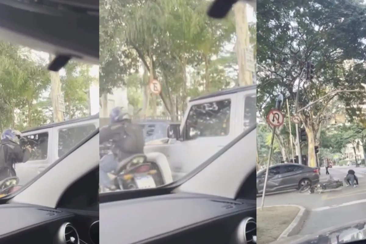 Vídeo: Criminoso é atropelado e preso após tentativa de assalto em SP