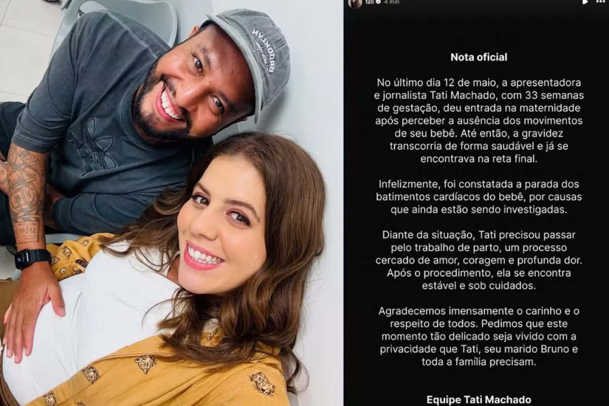 Apresentadora Tati Machado perde bebê aos 8 meses de gestação 