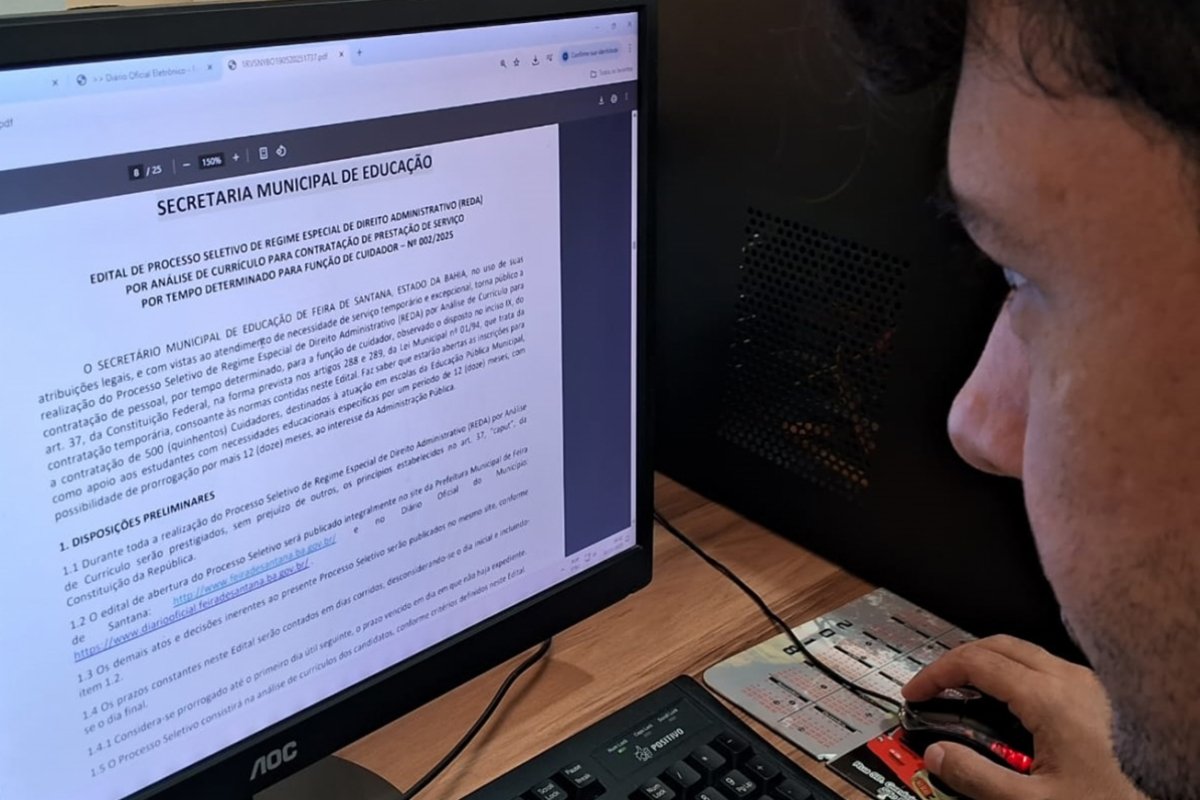Feira de Santana abre 500 vagas temporárias para cuidadores escolares na rede municipal