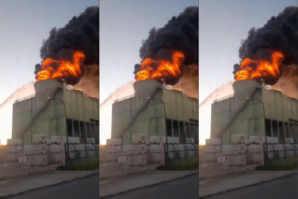 Vídeo: Incêndio atinge torre de fábrica no Polo Industrial de Camaçari