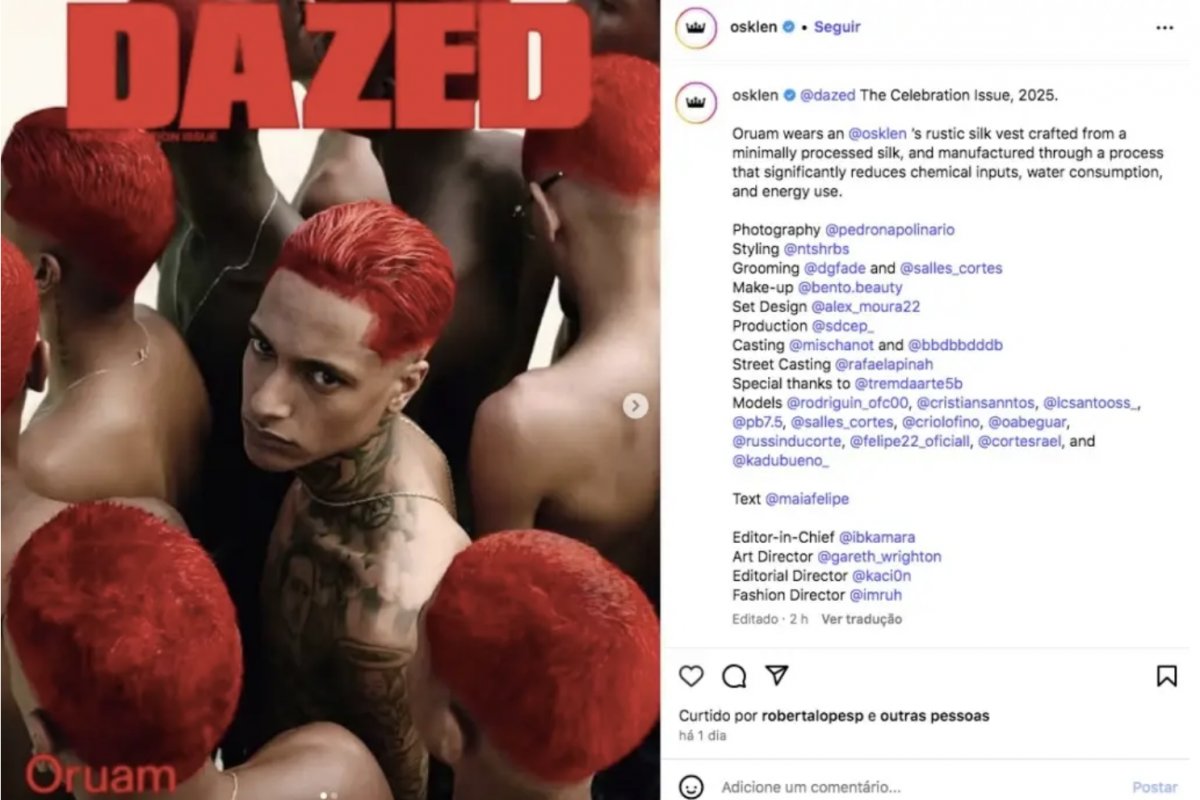 Marca de luxo Osklen é boicotada após vestir Oruam para ensaio de revista