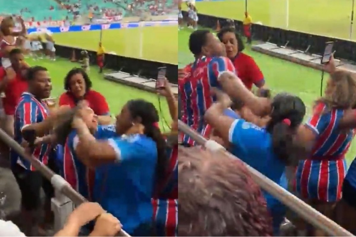 Vídeo: Torcedores do Bahia são detidos após briga na Fonte Nova