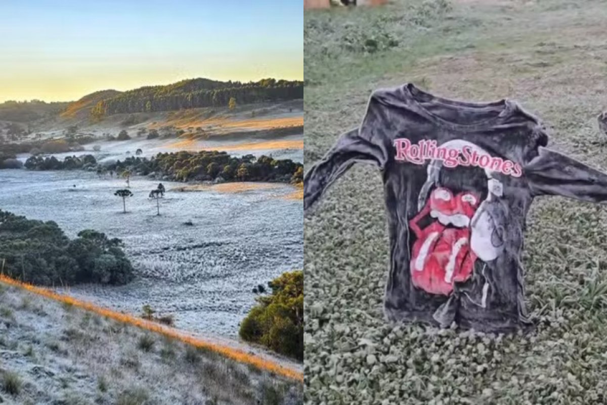 Santa Catarina registra menos temperatura do ano; geada e camisetas congeladas marcaram o dia