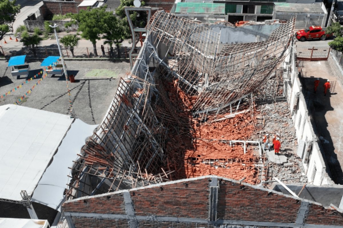 Funcionário que trabalhava na reforma de igreja em Jequié tem perna amputada e está em estado grave