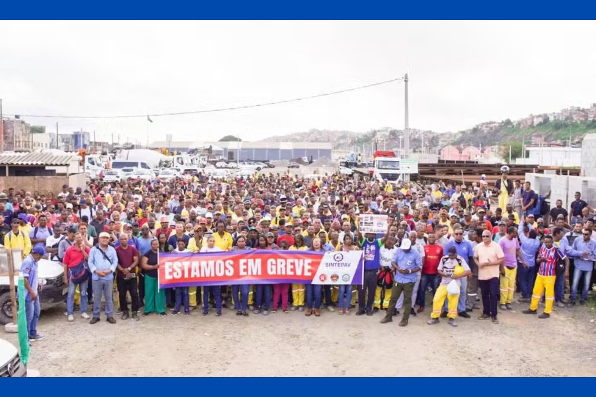Obras do VLT e demais serviços devem ser suspensos após início de greve dos trabalhadores da construção pesada na Bahia