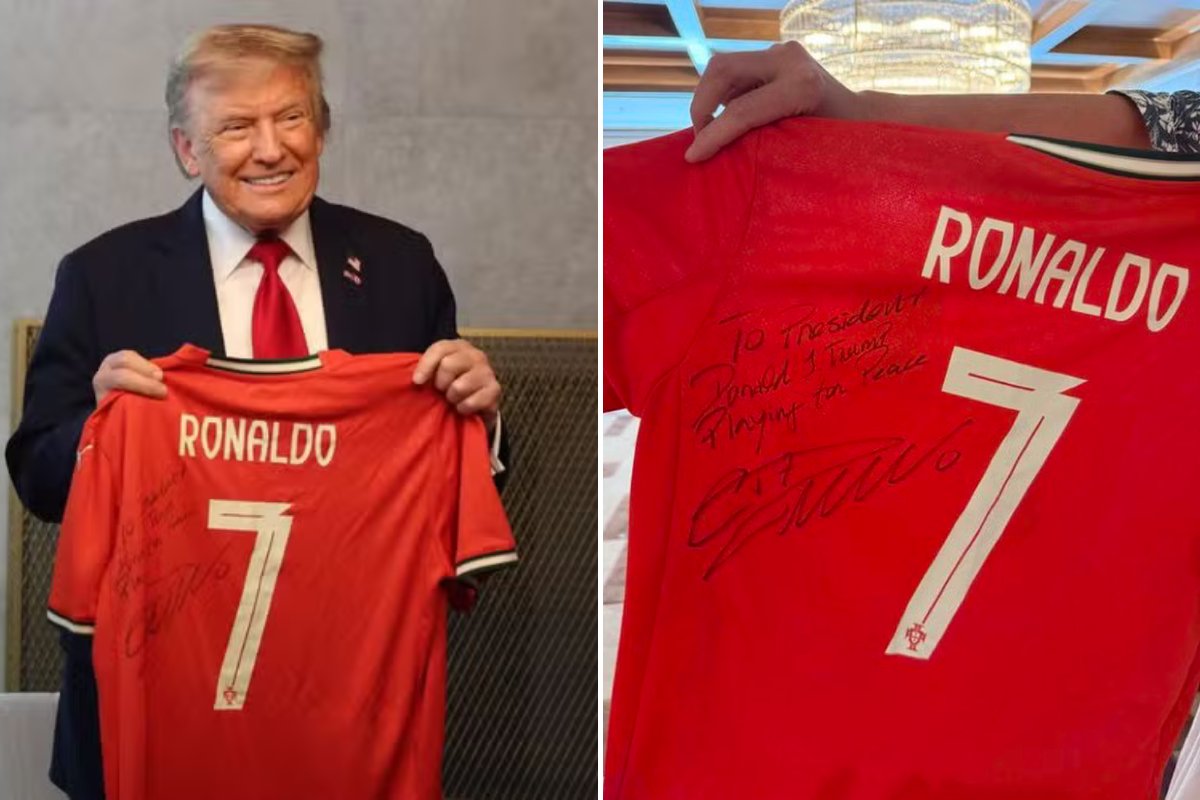 Cristiano Ronaldo envia camisa autografada com mensagem de paz a Donald Trump em meio à escalada de conflito entre Israel e Irã