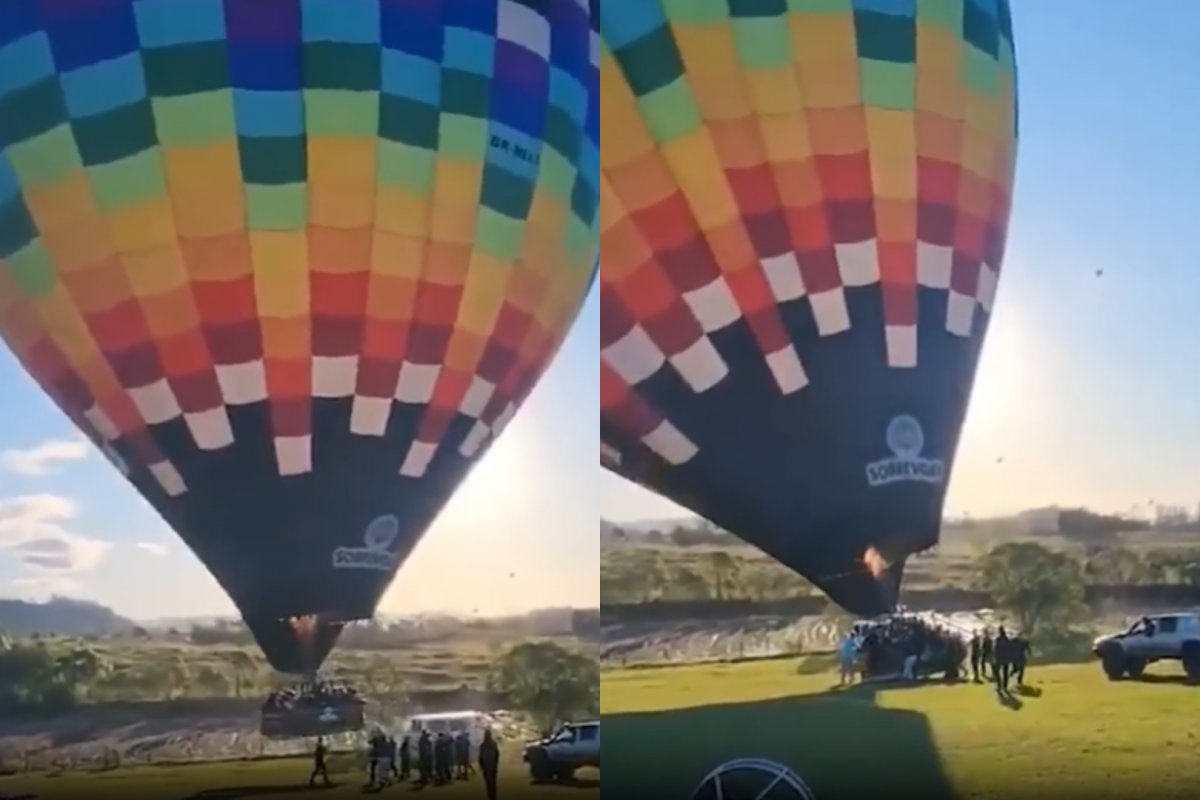 Vídeo: Balão que pegou fogo e caiu em SC enfrentou problemas na decolagem