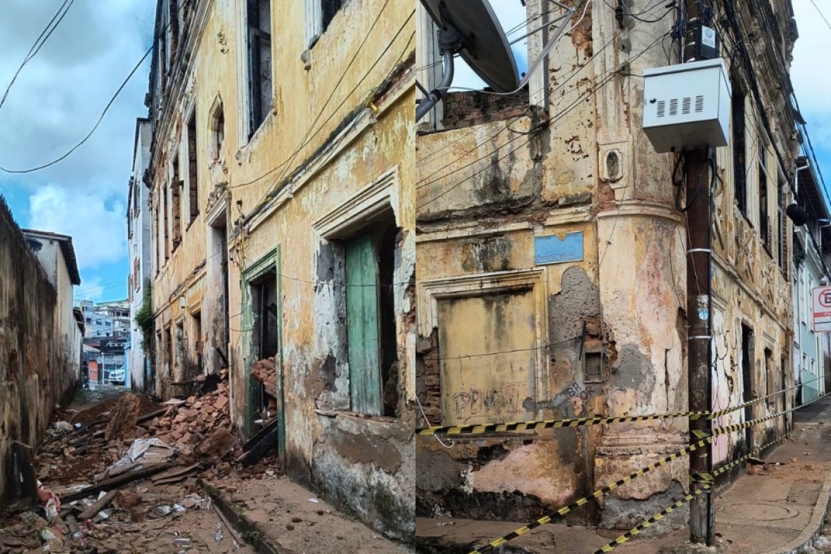 Casarão desaba e interdita rua onde passa cortejo do 2 de Julho