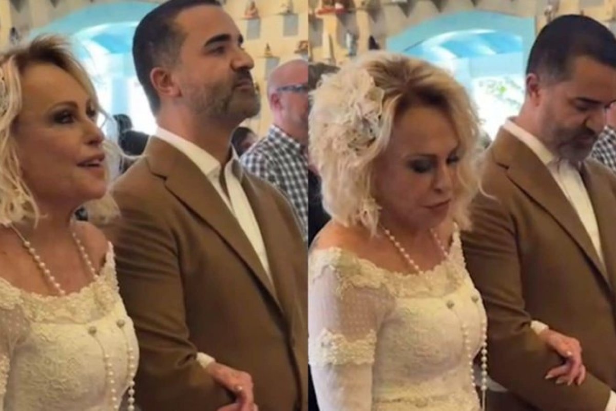 Após se casar no civil em abril, Ana Maria Braga faz casamento religioso na igreja de sua fazenda! 