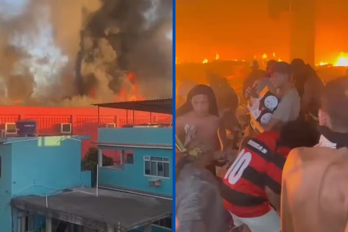 Vídeo: quatro pessoas ficam feridas após incêndio em estabelecimento no RJ