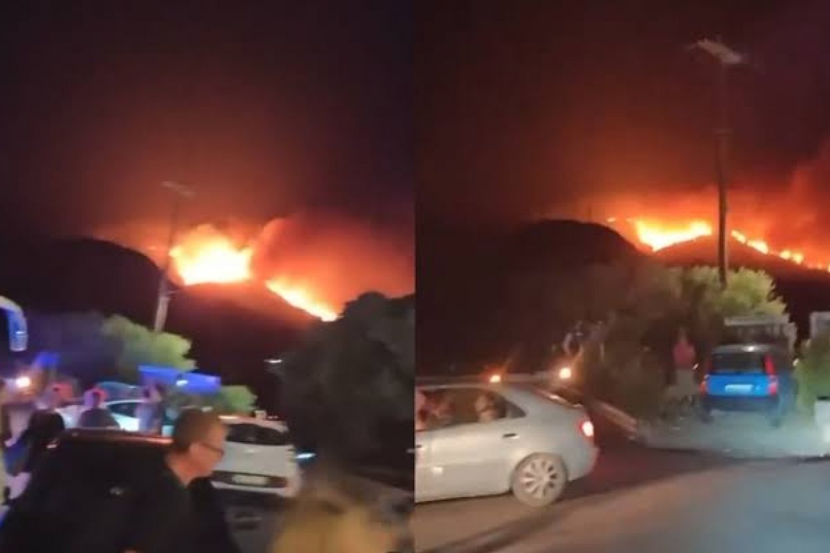 Vídeo: incêndio florestal força retirada de mais de mil pessoas em Creta, na Grécia