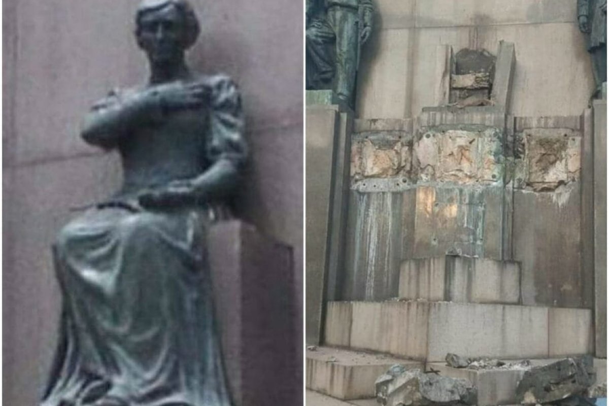 Estátua de 400 kg que retrata a mãe de Marechal Deodoro é furtada no Rio de Janeiro