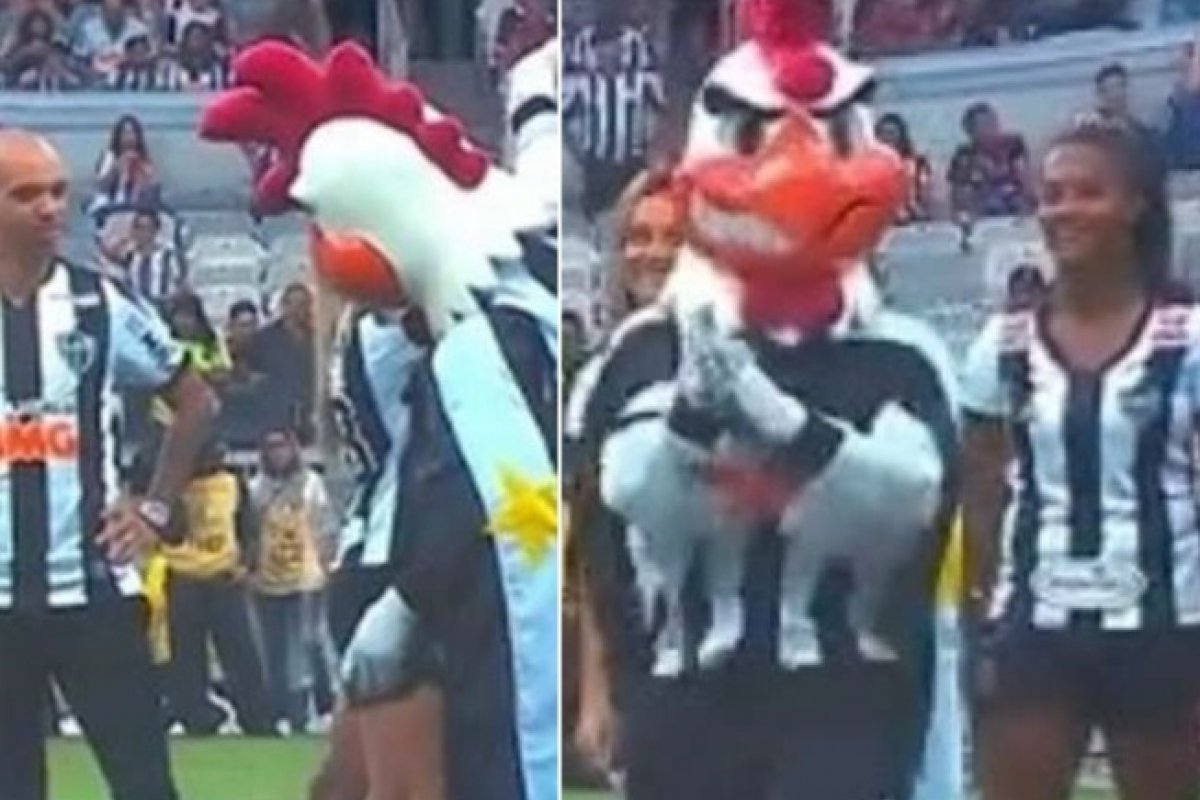 Mascote do Galo é acusado de machismo em apresentação de jogadora
