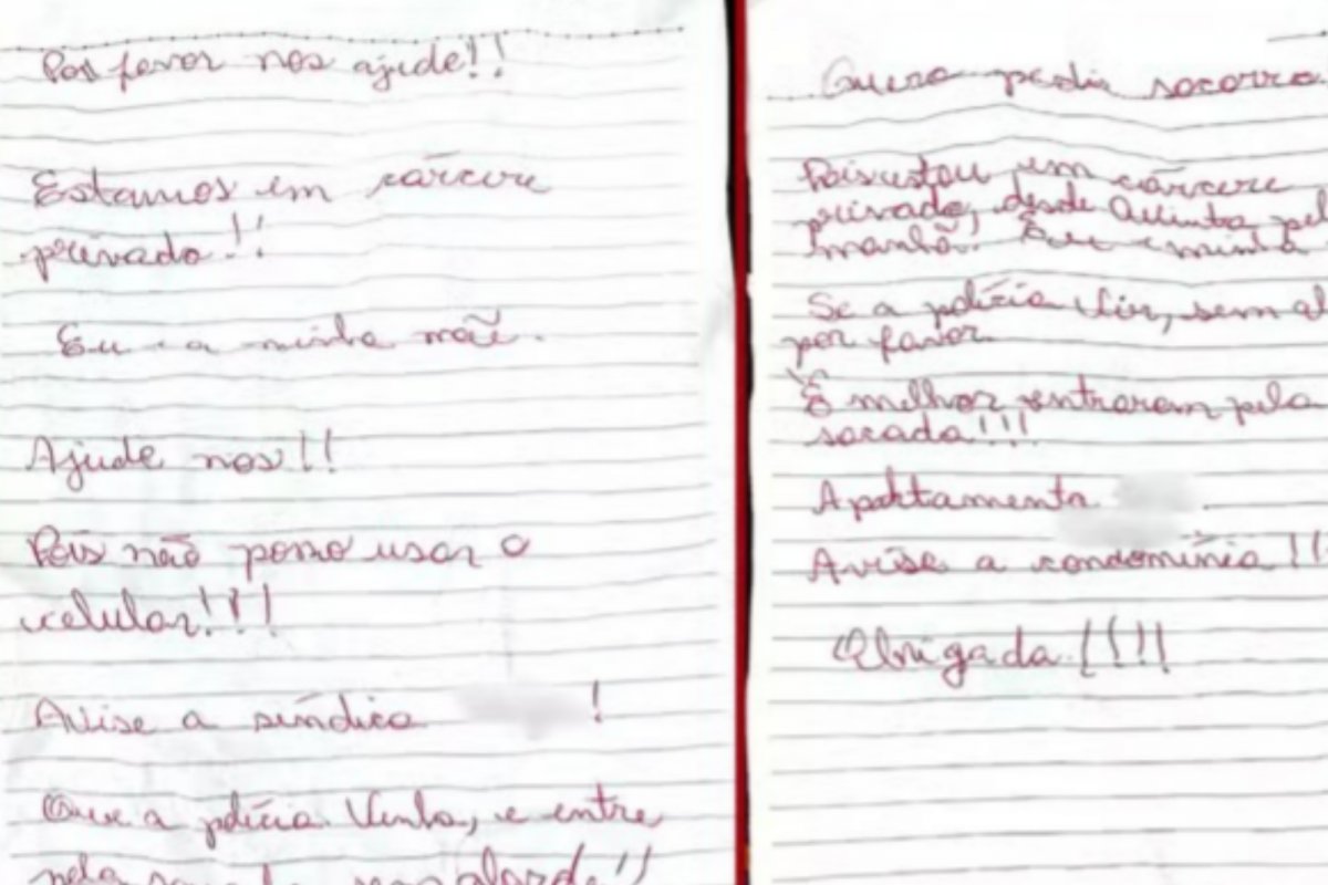 Mãe e filha mantidas em cárcere no PR jogaram bilhetes pedindo ajuda pela sacada de apartamento