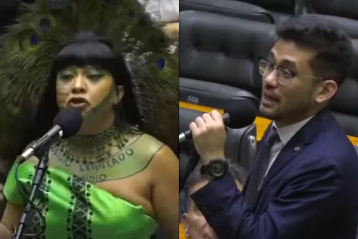 Vídeo: Célia Xakriabá e Kim Kataguiri brigam durante votação do licenciamento ambiental na Câmara e polícia é acionada