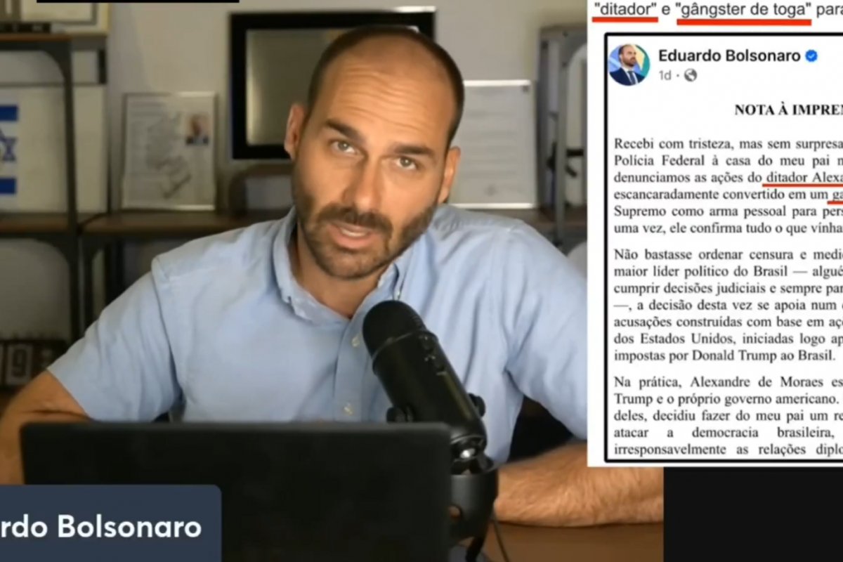 Vídeo: Eduardo Bolsonaro diz que objetivo é tirar Moraes do STF: 'Não é digno de estar no Poder Judiciário'