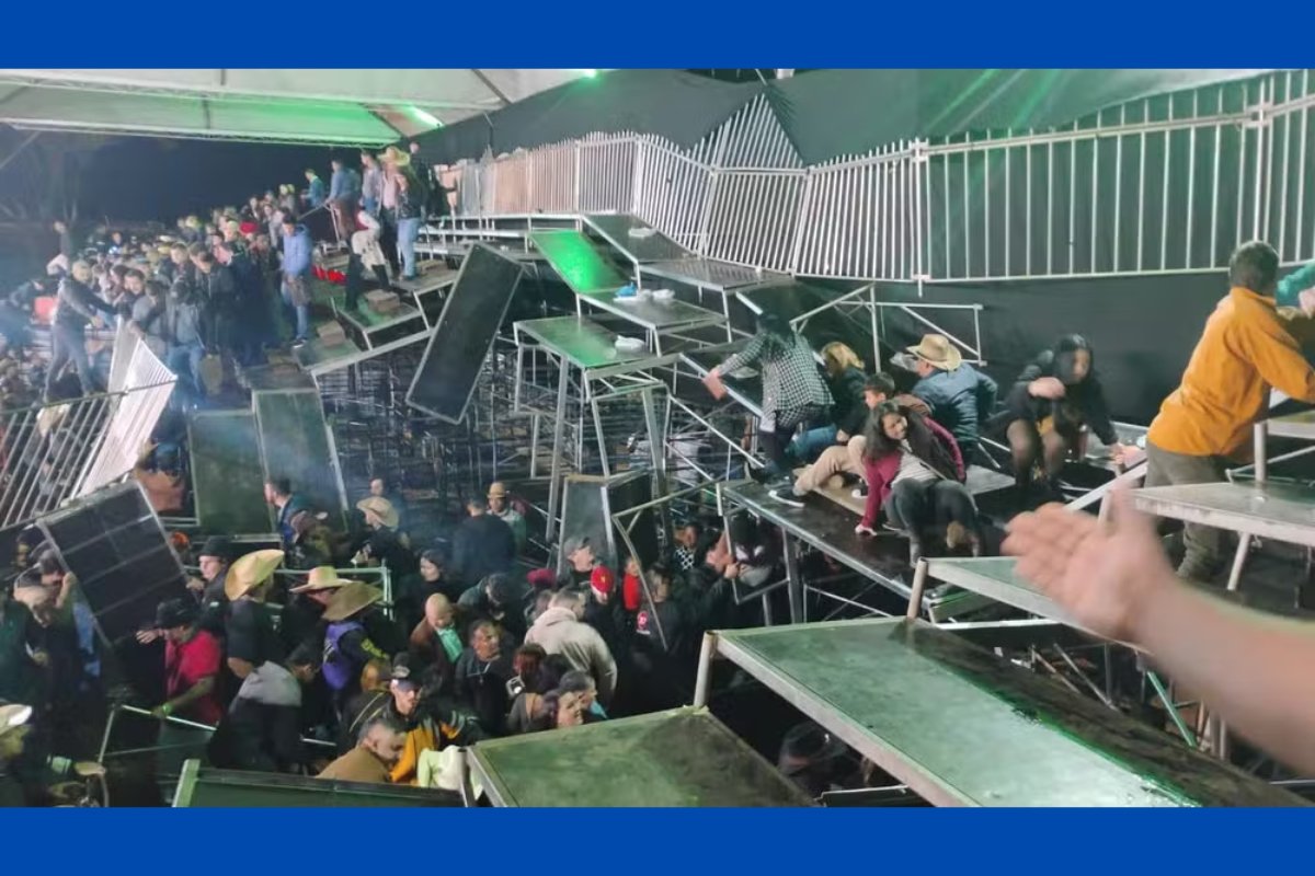 Vídeo: arquibancada desaba durante rodeio, deixa 60 feridos e cancela show de dupla sertaneja em SP